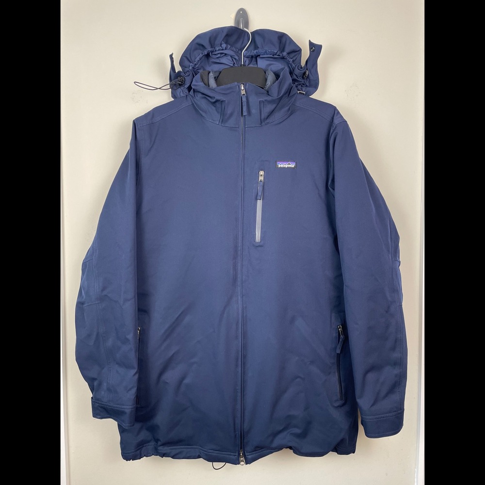 Patagonia Tres 3-in-1 Parka Mens XL Navy Blue Down Insulated Jacket Full Zip